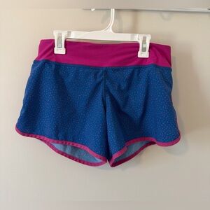 Rabbit Hopper 4” Short Blue Pink Polkadot Women’s Size Small Running